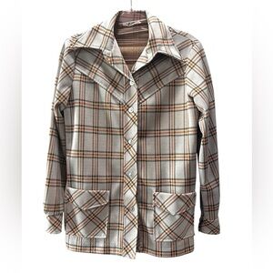 Dorothy leisure plaid granny layering vintage jacket top -L